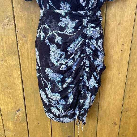 NWT Diane von Furstenberg Silk Black Floral Dress - Picture 4 of 15